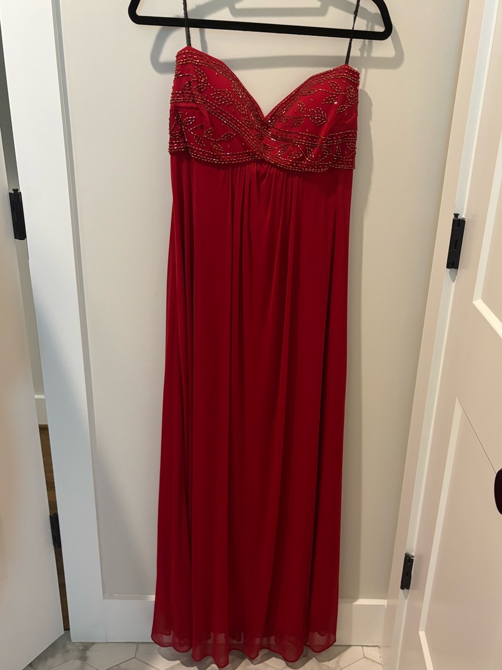 Stunning Red Strapless Evening Dress- Homecoming, Black Tie, Prom, Wedding, NYE